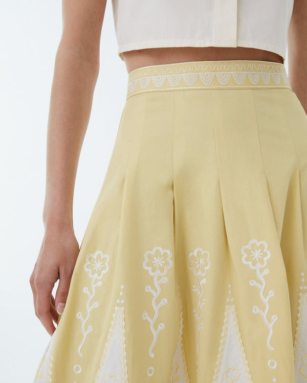 Emporio Sirenuse Amelianna Skirt With Alabama Embroidery