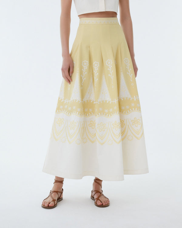 Emporio Sirenuse Amelianna Skirt With Alabama Embroidery