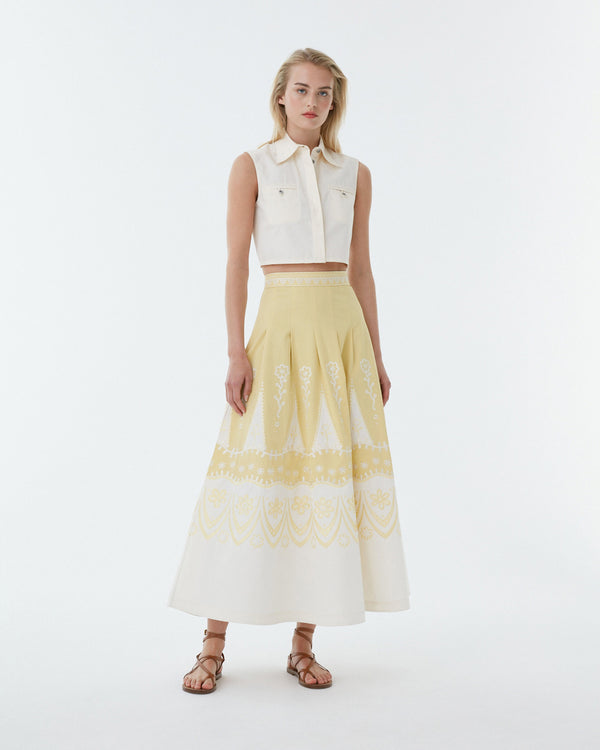 emporio sirenuse Amelianna Skirt with Alabama Embroidery