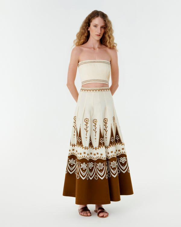 emporio sirenuse Amelianna Skirt with Alabama Embroidery