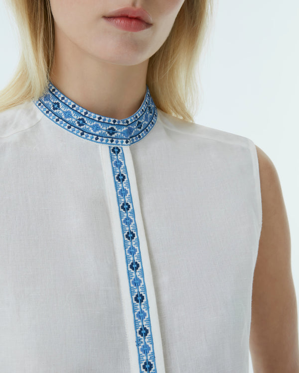 Emporio Sirenuse Andorra Top With Astragal Embroidery