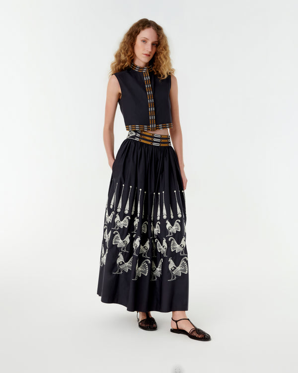 Emporio Sirenuse Andorra Top With Greek Rooster Embroidery