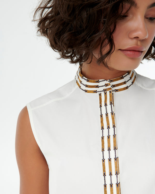 Emporio Sirenuse Andorra Top With Greek Rooster Embroidery