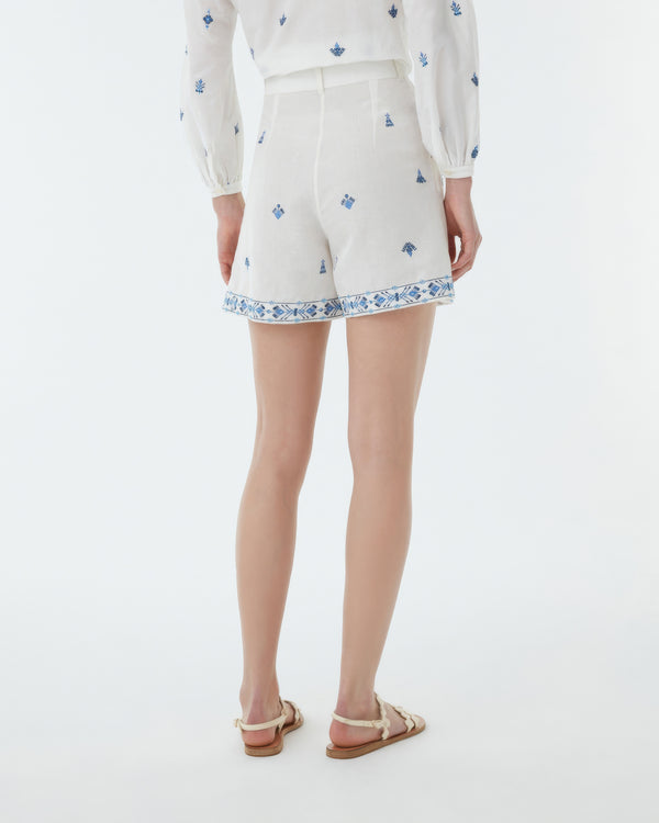 Emporio Sirenuse Beatrice Shorts With Astragal Embroidery