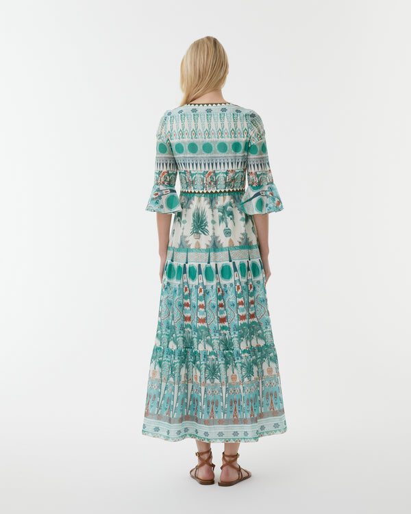 Emporio Sirenuse Bella Dress In Tribal Botanic Print