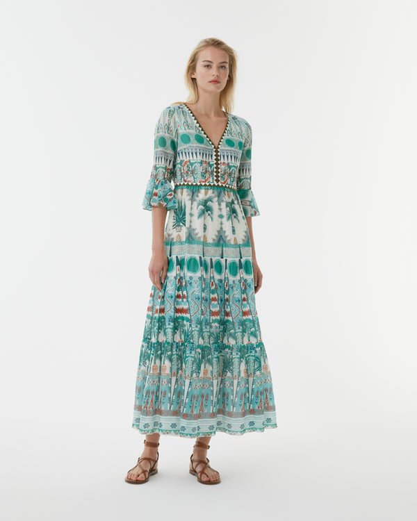 emporio sirenuse Bella Dress in Tribal Botanic Print