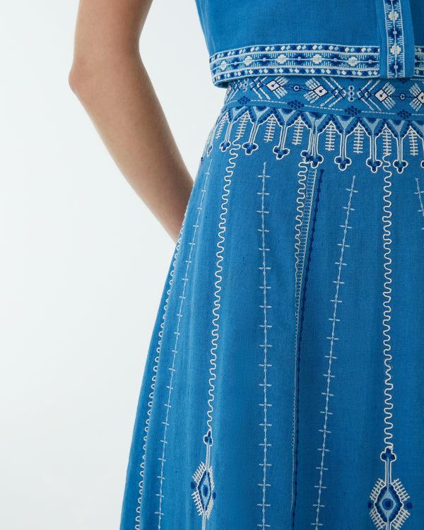 Emporio Sirenuse Camille Skirt With Astragal Embroidery