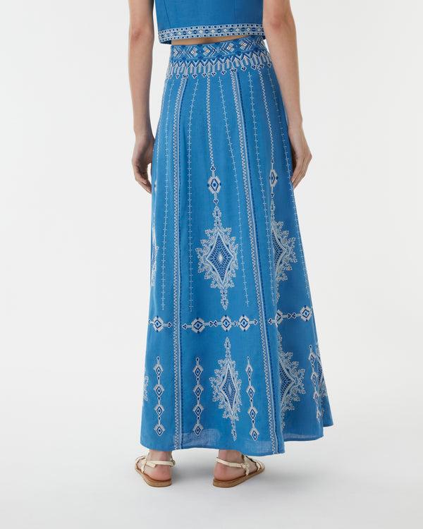 Emporio Sirenuse Camille Skirt With Astragal Embroidery