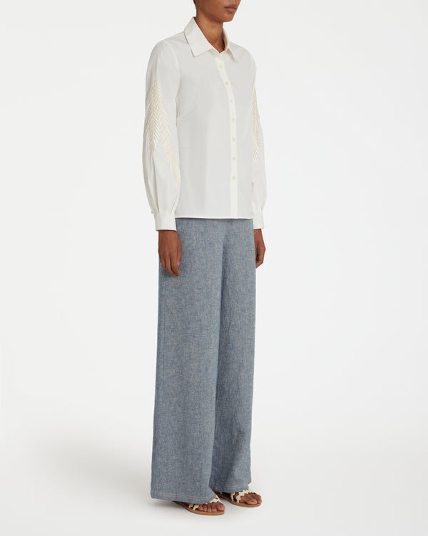 Emporio Sirenuse Carolina Shirt With Palm Embroidery