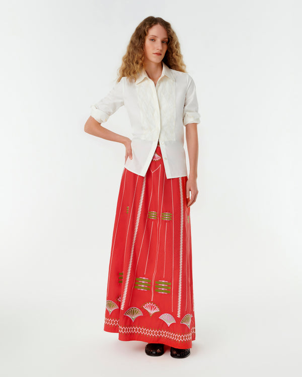 Emporio Sirenuse Cassandra Shirt With Greek Rooster Embroidery