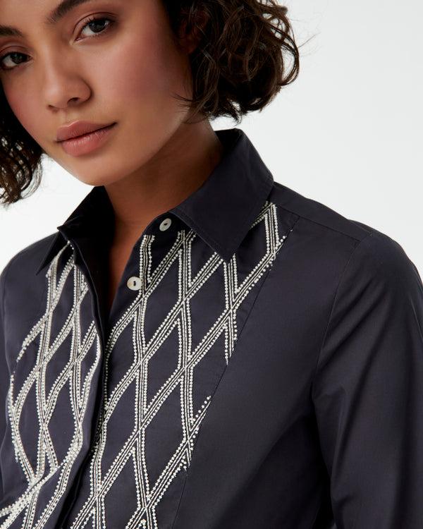 Emporio Sirenuse Cassandra Shirt With Greek Rooster Embroidery