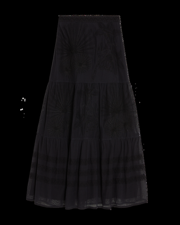 emporio sirenuse Elda Skirt With Flower Net Embroidery