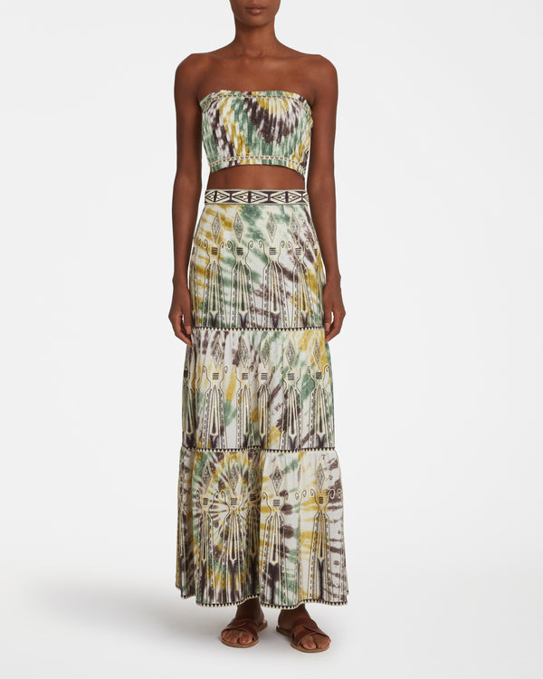 Emporio Sirenuse Elda Skirt With Tie Dye Embroidery