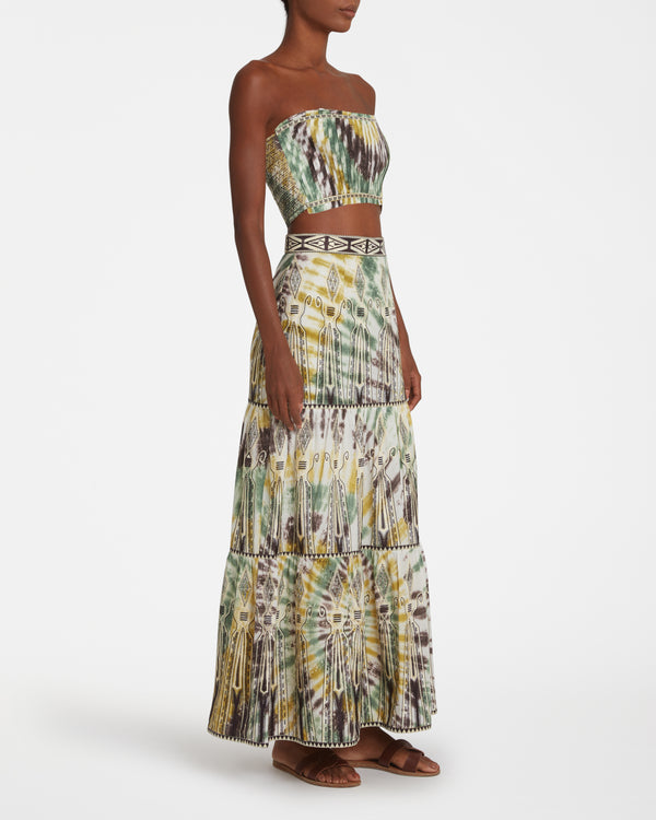 Emporio Sirenuse Elda Skirt With Tie Dye Embroidery