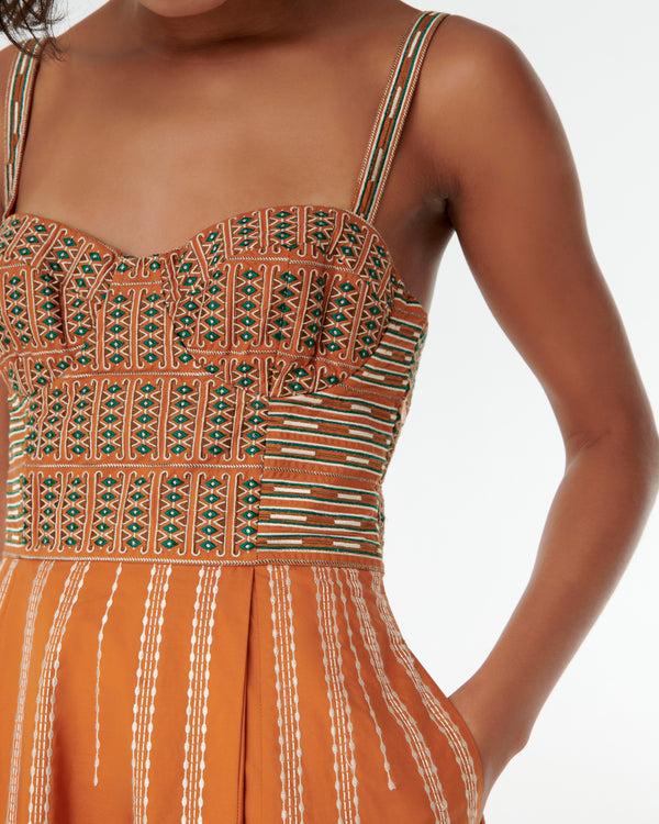 Emporio Sirenuse Elida Dress With Backgammon Embroidery