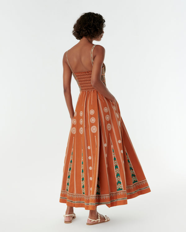 Emporio Sirenuse Elida Dress With Backgammon Embroidery