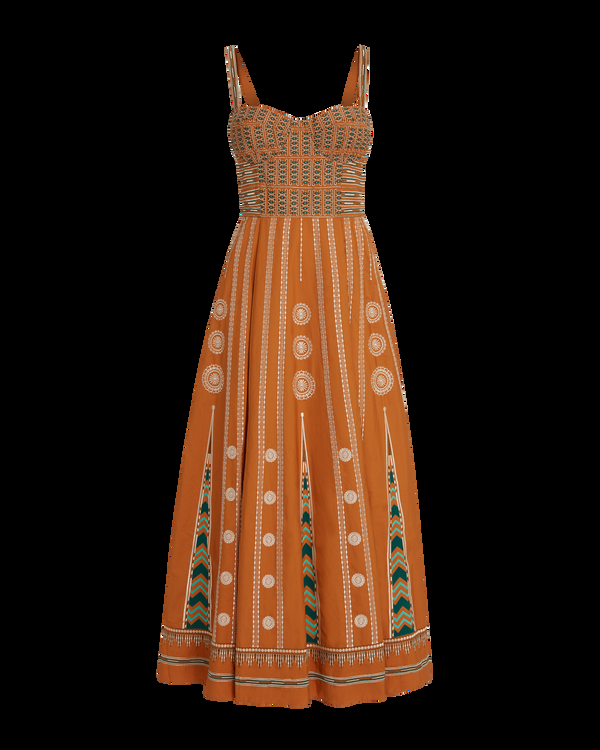 Emporio Sirenuse Elida Dress With Backgammon Embroidery