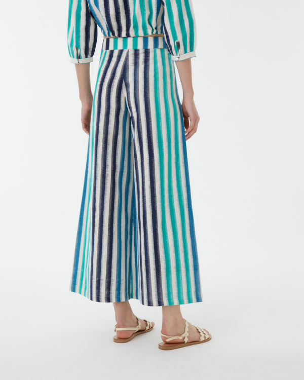 Emporio Sirenuse Adele Trousers In Ikat Stripes