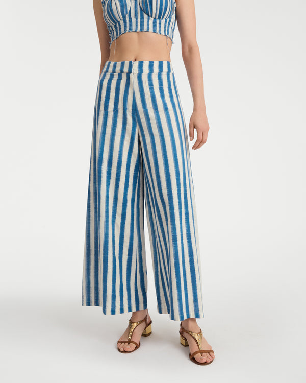 Emporio Sirenuse Adele Trousers In Ikat Stripes