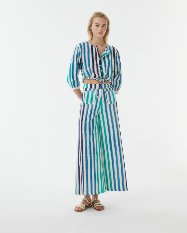 emporio sirenuse Adele Trousers in Ikat Stripes
