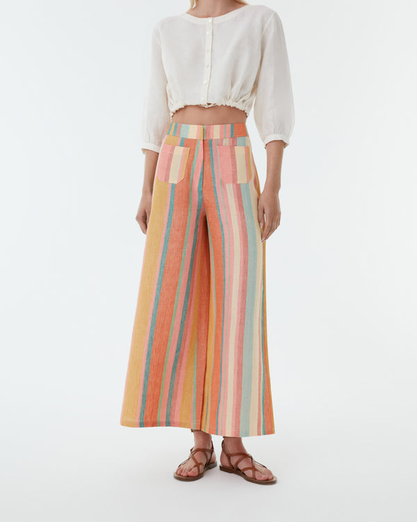 Emporio Sirenuse Adele Trousers In Rainbow Stripes