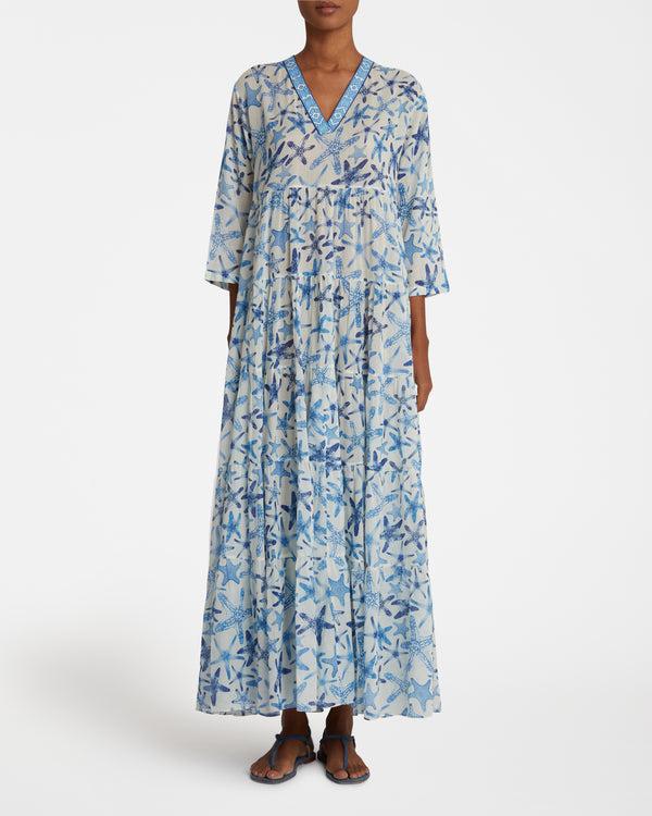 Emporio Sirenuse Alba Caftan In Sea Stars