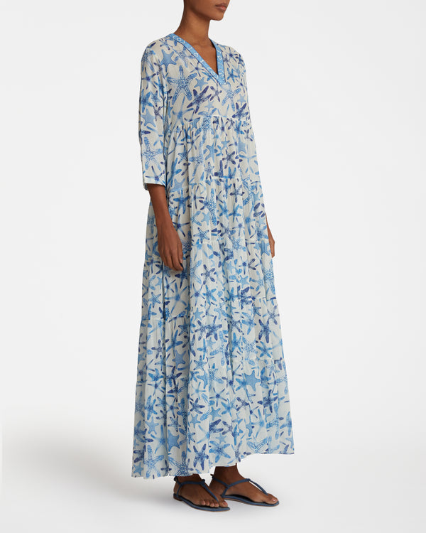 Emporio Sirenuse Alba Caftan In Sea Stars