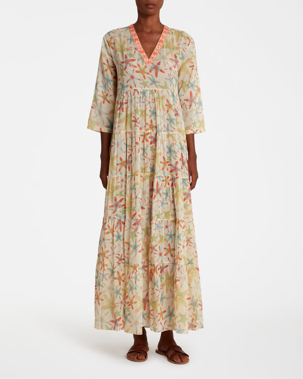 Emporio Sirenuse Alba Caftan In Sea Stars