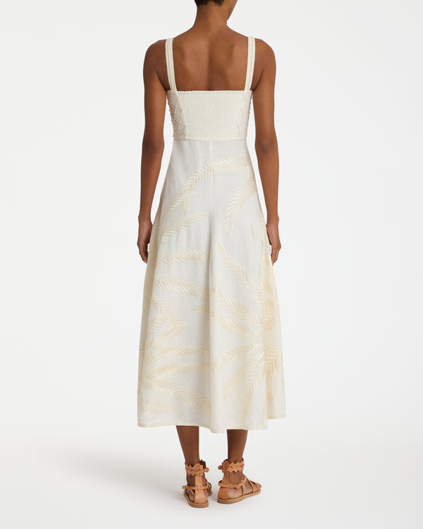 Emporio Sirenuse Anabel Dress With Palm Embroidery