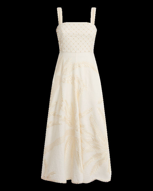 emporio sirenuse Anabel Dress with Palm Embroidery