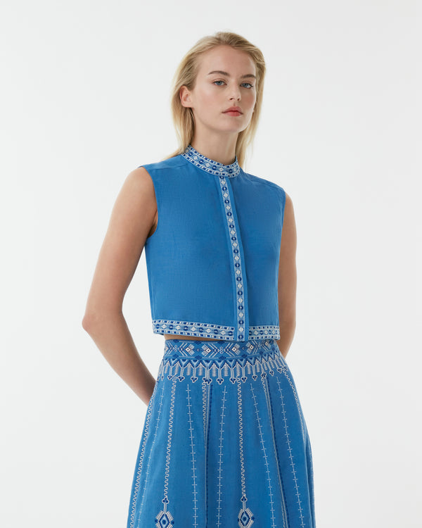 emporio sirenuse Andorra top Astragal Embroidery