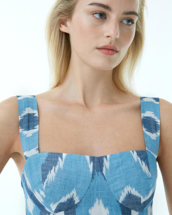 Emporio Sirenuse Azzurra Dress In Diamond Ikat