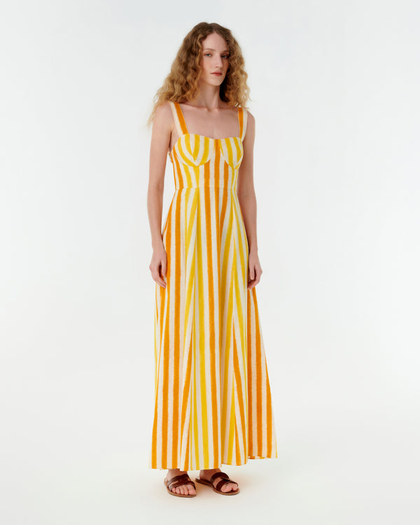 emporio sirenuse Azzurra Dress in Ikat Stripes