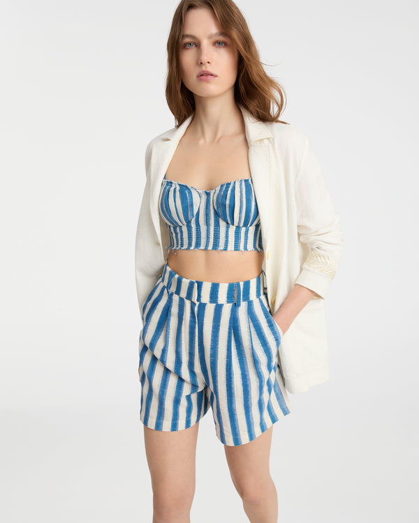 Emporio Sirenuse Beatrice Shorts In Ikat Stripes