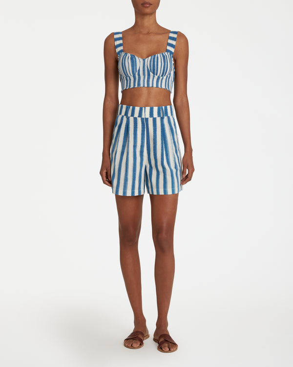 Emporio Sirenuse Beatrice Shorts In Ikat Stripes