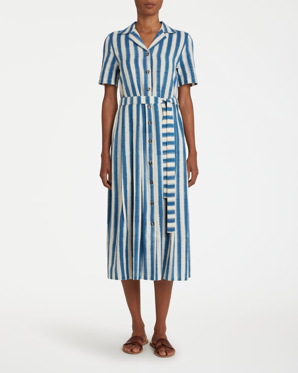 Emporio Sirenuse Claudia Dress In Ikat Stripes