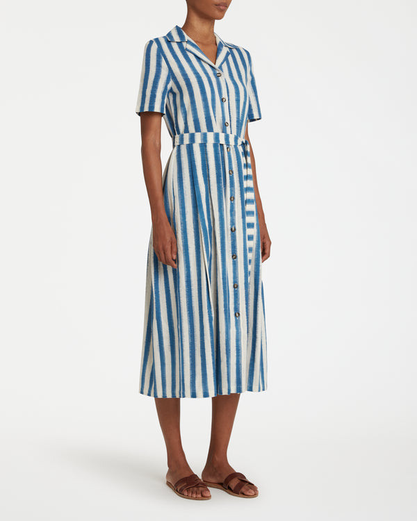 Emporio Sirenuse Claudia Dress In Ikat Stripes
