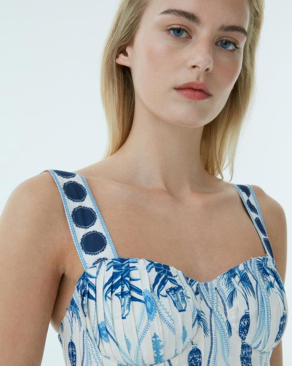 Emporio Sirenuse Dalia Top In Garden Mesh Print