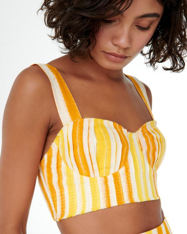 Emporio Sirenuse Dalia Top In Ikat Stripes