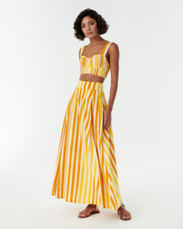 Emporio Sirenuse Dalia Top In Ikat Stripes