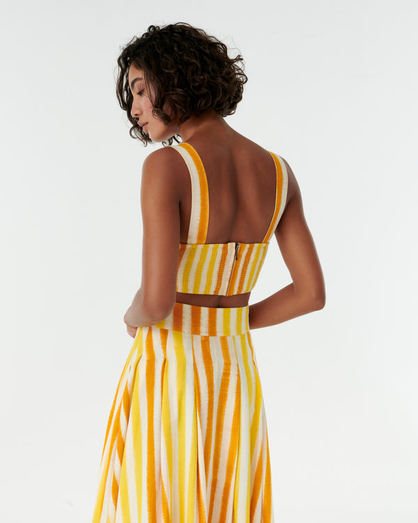 Emporio Sirenuse Dalia Top In Ikat Stripes