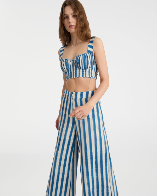 emporio sirenuse Dalia Top in Ikat Stripes
