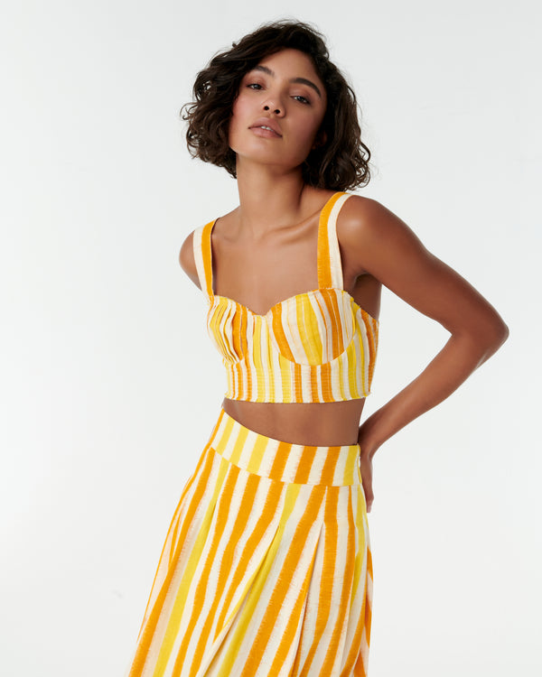 emporio sirenuse Dalia Top in Ikat Stripes