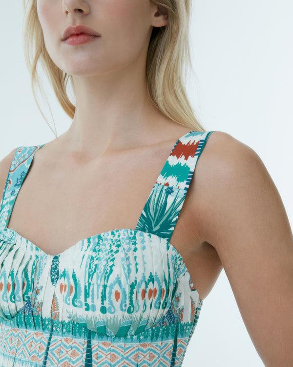 Emporio Sirenuse Dalia Top In Tribal Botanic Print