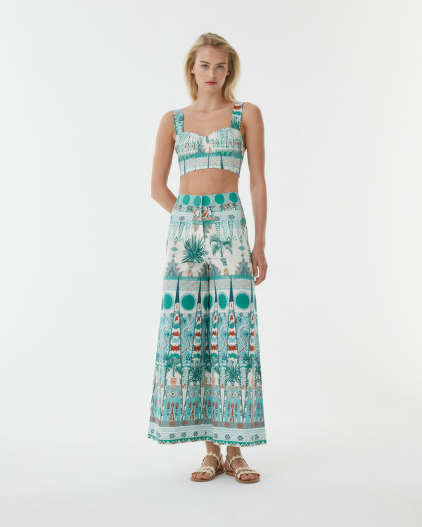 Emporio Sirenuse Dalia Top In Tribal Botanic Print