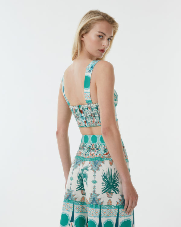Emporio Sirenuse Dalia Top In Tribal Botanic Print