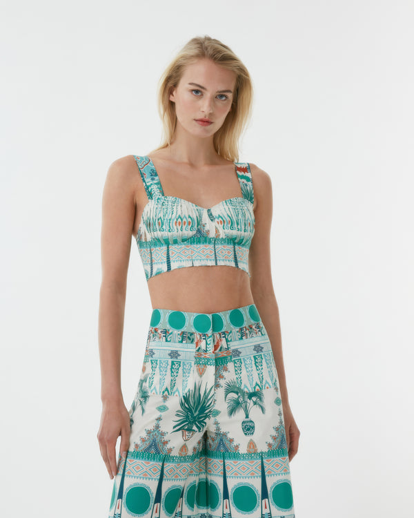 emporio sirenuse Dalia Top in Tribal Botanic Print