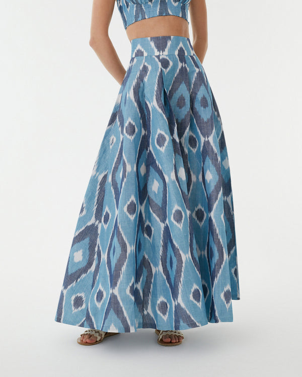 Emporio Sirenuse Flaminia Skirt In Diamond Ikat