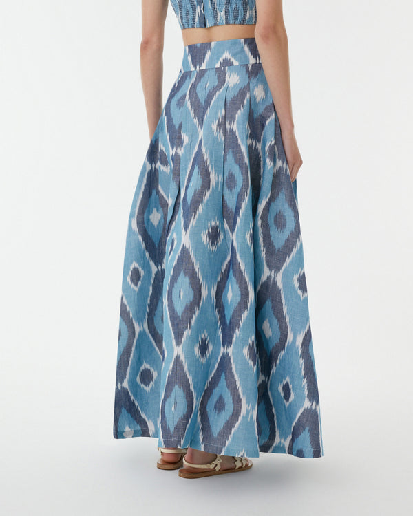 Emporio Sirenuse Flaminia Skirt In Diamond Ikat