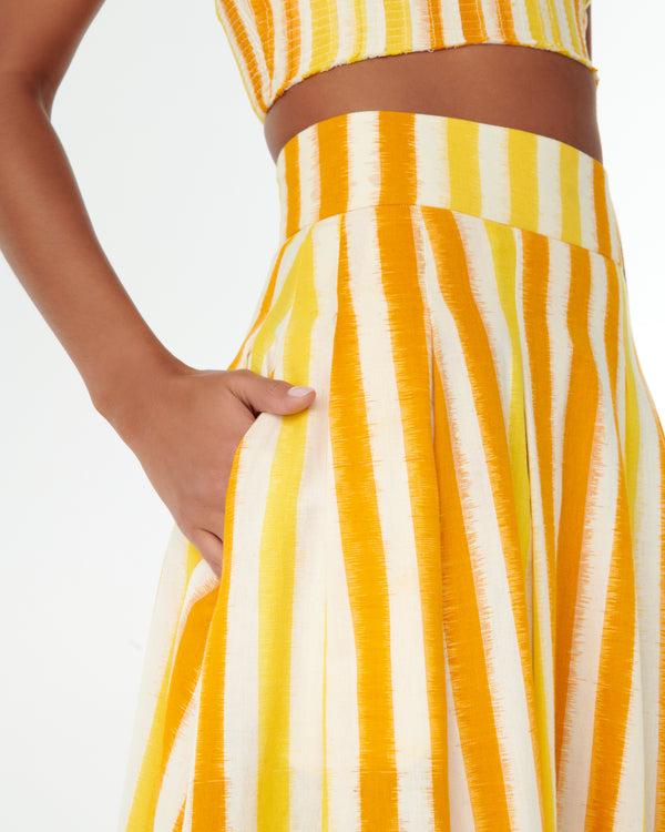 Emporio Sirenuse Flaminia Skirt In Ikat Stripes